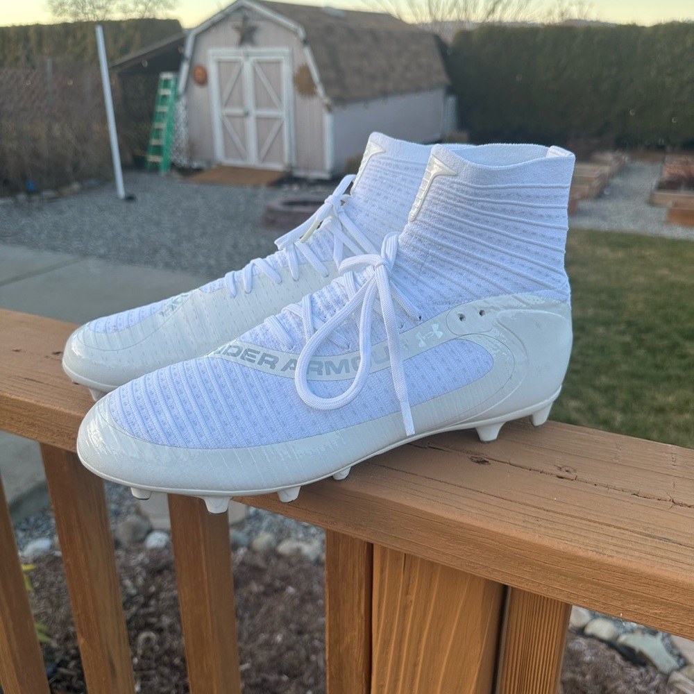 Under Armour Highlight 2 MC Knit Football Cleats White  Men's Sz 13 EUC - Picture 3 of 6